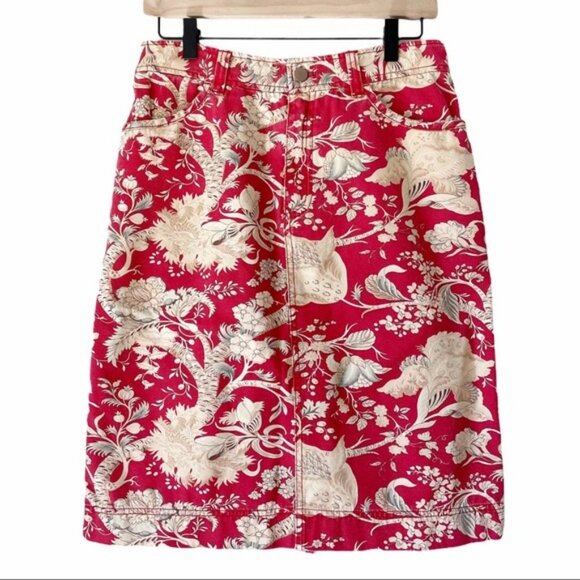 Pendleton Red & Cream Oriental Floral Skirt - Picture 1 of 8